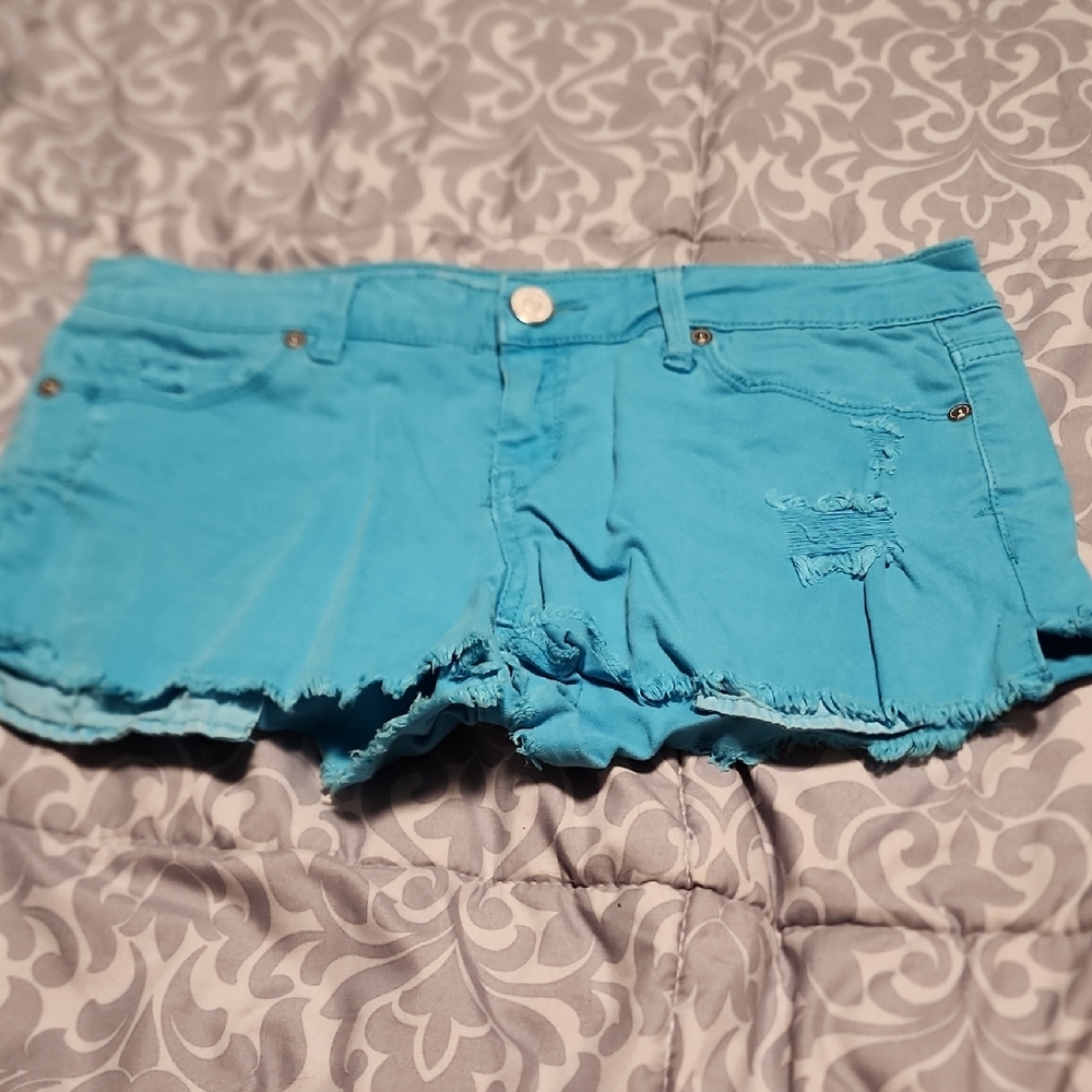Blue Distressed Women's Shorts